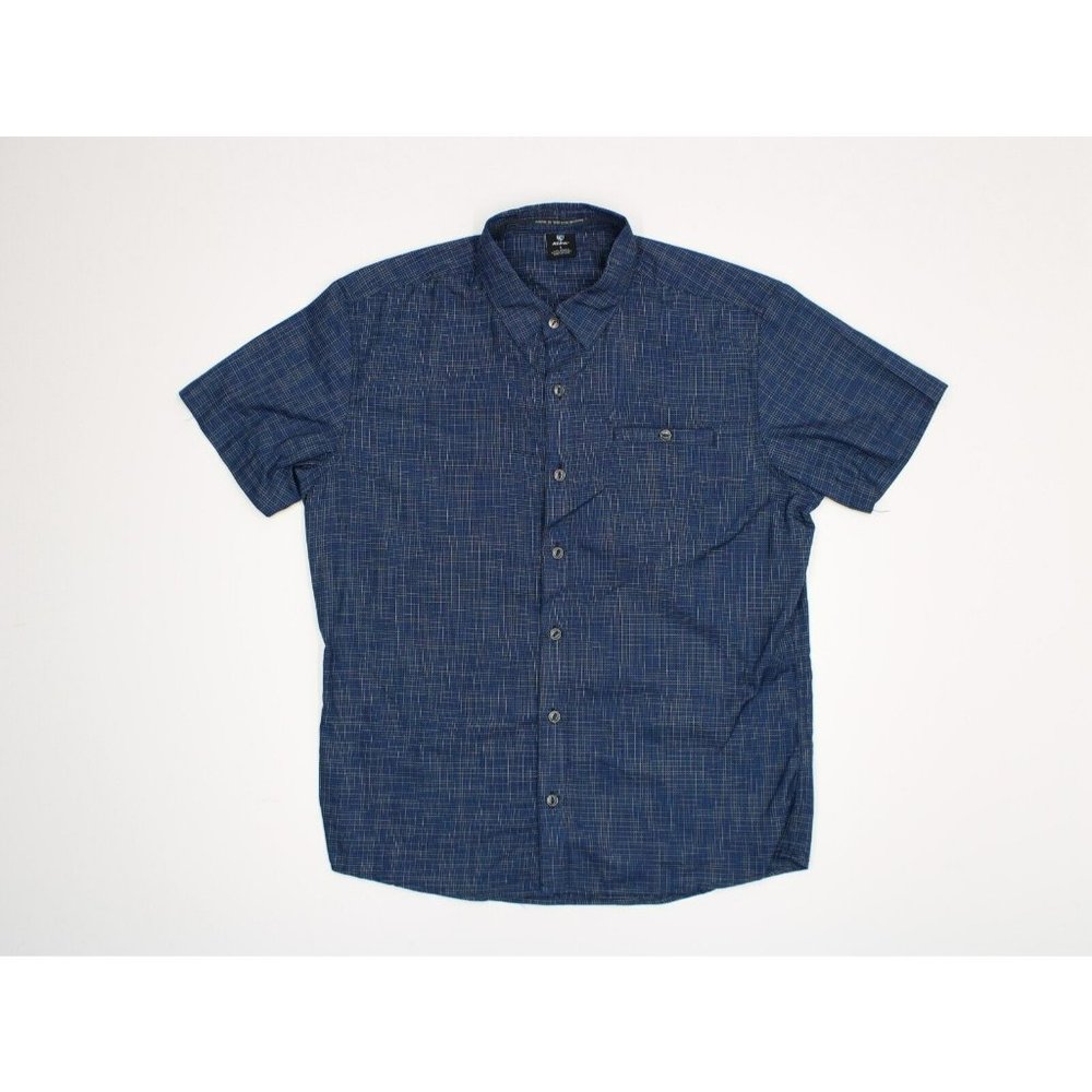 Kuhl Men's Large Blue Plaid Outdoor Short Sleeve Button-Front Shirt
